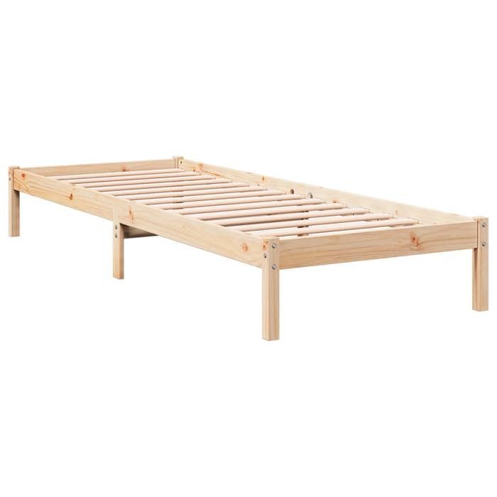 VidaXL Cadre de lit extra long sans matelas 90x210 cm bois massif pin, lit, meuble de chambre, lit en bois, lit simple, 852402