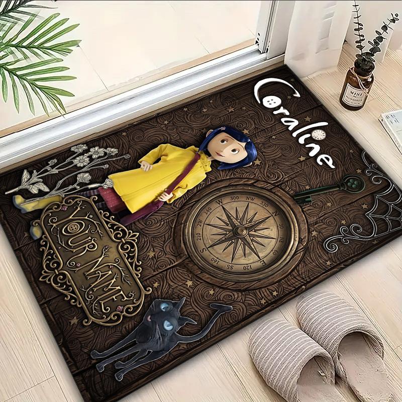 Custom Name Rug Mystery Coraline's World Area Rug Suitable for Indoor And Outdoor,Carpets for Homes, Offices,Living Rooms,Home Decor,Christmas Gift