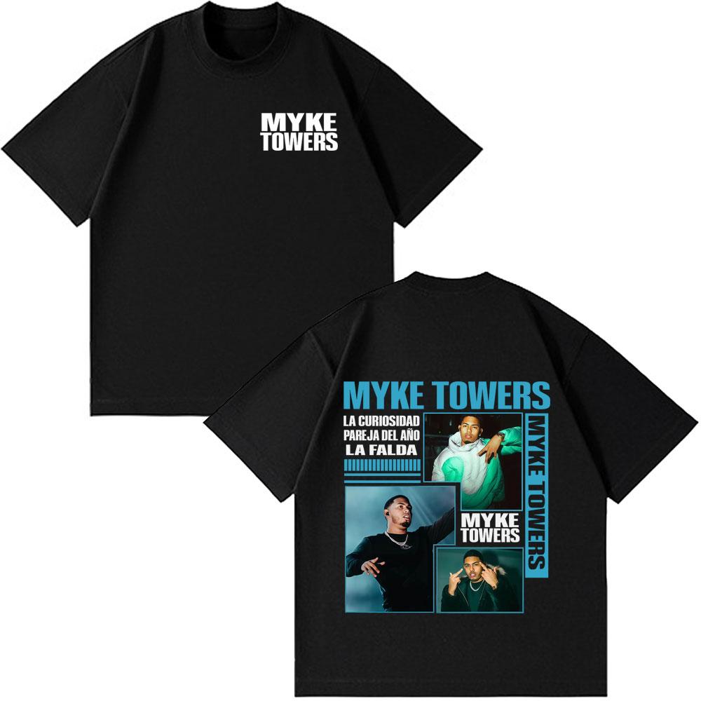 Rapper Myke Towers Print 2026Tshirt Men Women Fashion Hiphop Tshirts Hortsleeved Cotton Casual Loose Oversized Tshirts
