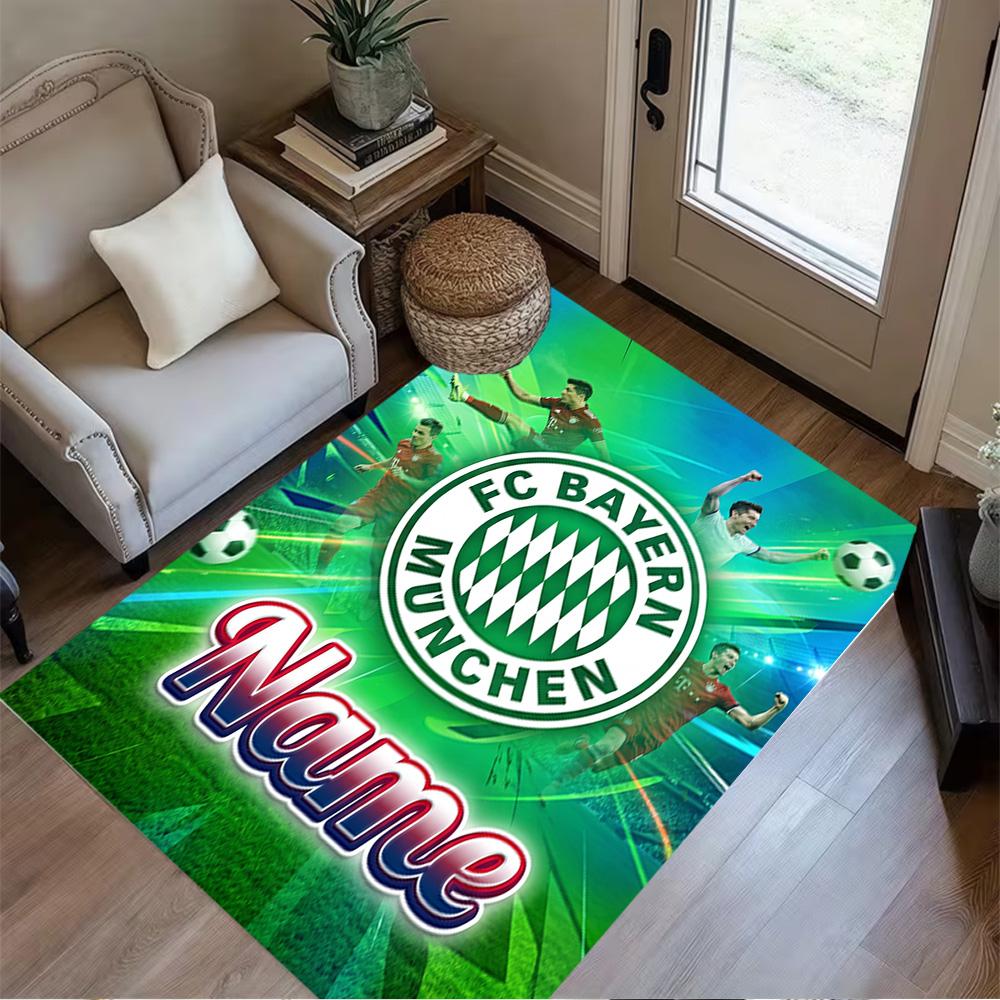 Bayern Munich Soccer Action Floor Mat Design for Hallway Dining Room Game Room Kitchen Antislip Carpet Decorate Offices Birthday/Christmas Gift