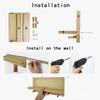 Solid Wood Woven Wall Key Hook Book Newspaper Organization Wall Mounted Magazine Storage Rack Space Saver Rattan Storage Rack
