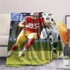 George Kittle Printed Flannel Blanket, soft throw for bedroom sofa, washable, fan merchandise, great gift.