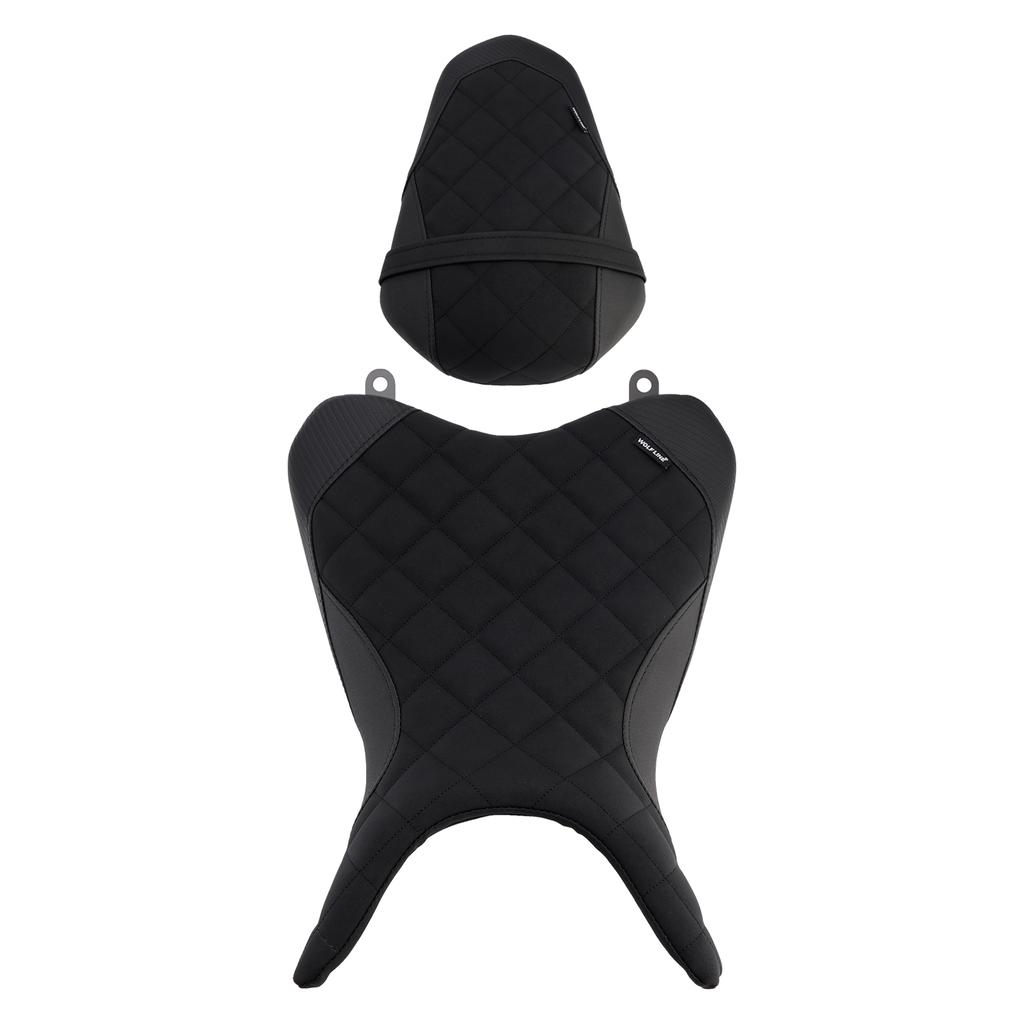 Front&Rear Raider Passenger Cushion Kit Black For Yamaha Yzf-R3 25- Mt-03 25-