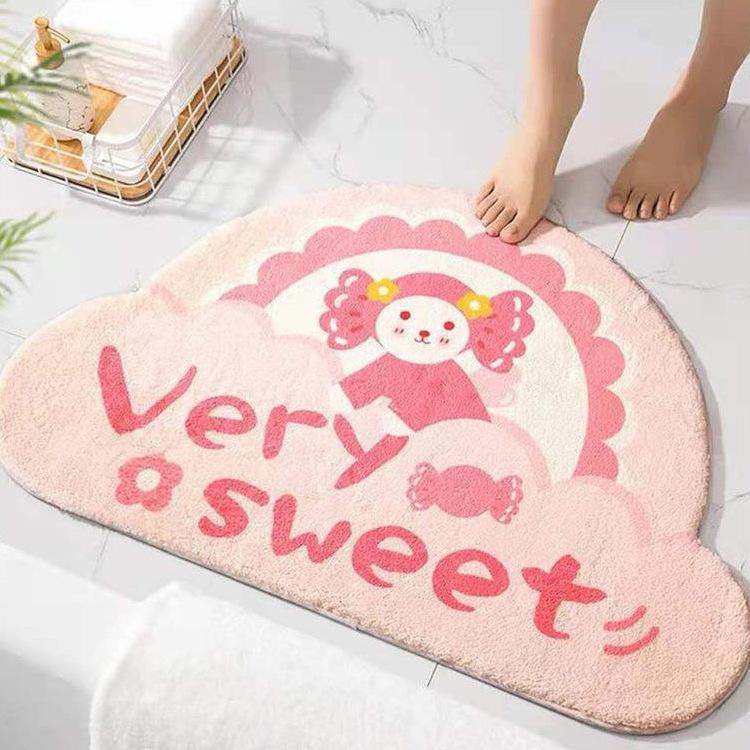 Cartoon Soft and Thick Imitation Cashmere Carpet Door Mat Dirt Resistant Wear-resistant Carpet Non-slip Absorbent Mat