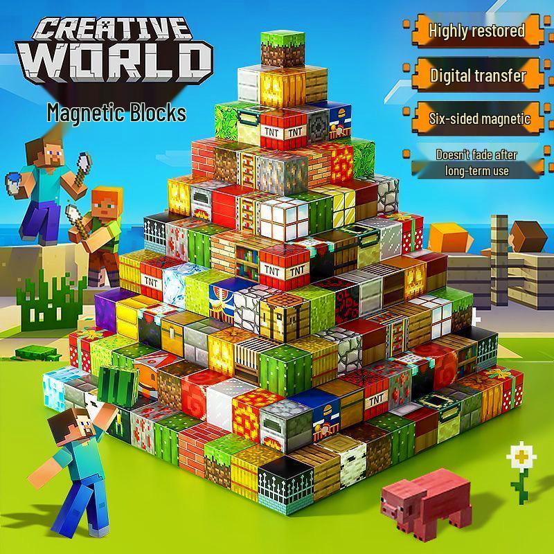 Магнитные кубики-конструкторы - Сильный магнитный пазл-игрушка для мальчиков и Архитектурные модели