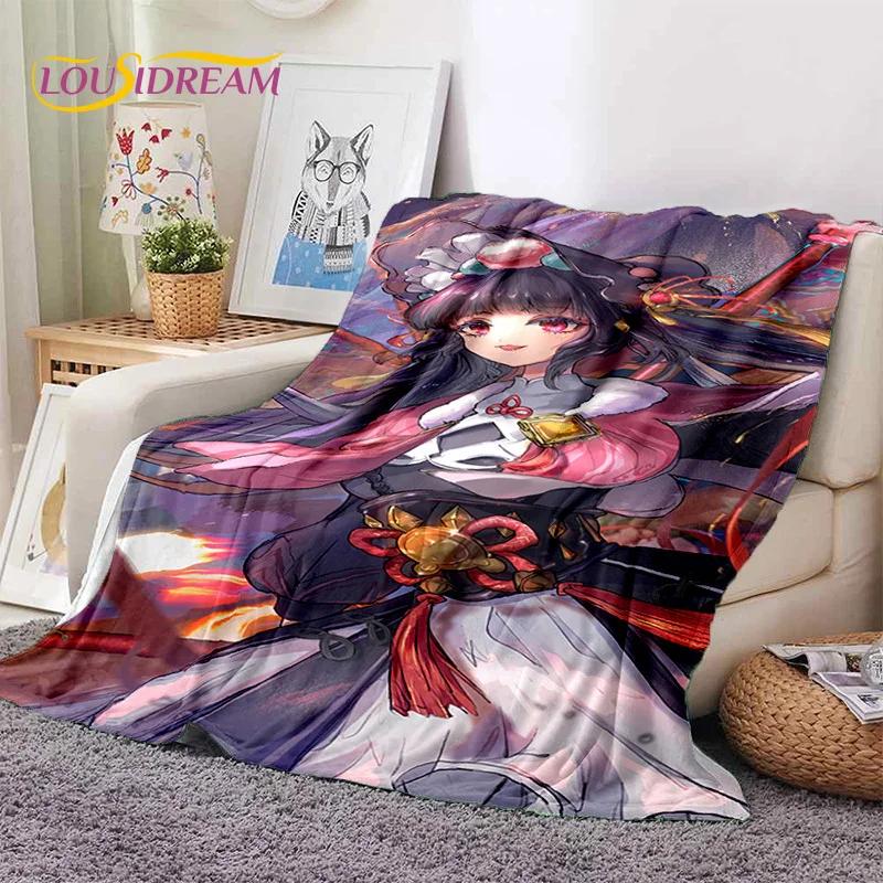 3D милый Genshin Impact мультфильм игра мягкий фланелевый плед для кровати спальни дивана пикника, плед для отдыха на свежем воздухе сон подарок
