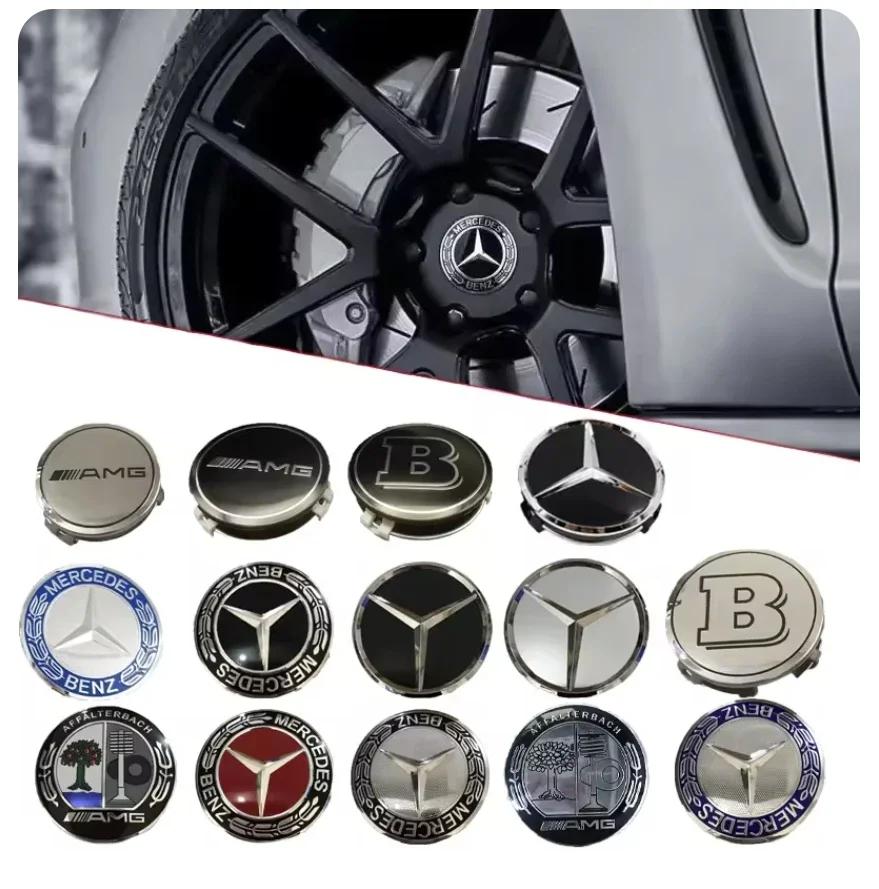 4 шт./комплект Универсальный Черно-серебристый Колпачок ступицы AMG для Mercedes Benz 75 мм Запасной Колпак ступицы колеса FA1