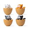 Cute Cartoon Eggshell Cat Mini Model For Desk Decor And Gift Ideas