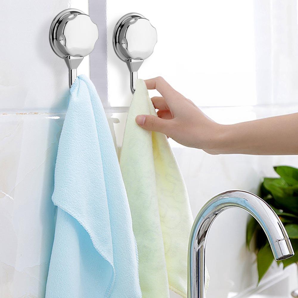 3 PCS Silver Suction Cup Hook ABS Towel Hook Convenient Robe Hook  Flat Smooth Surface