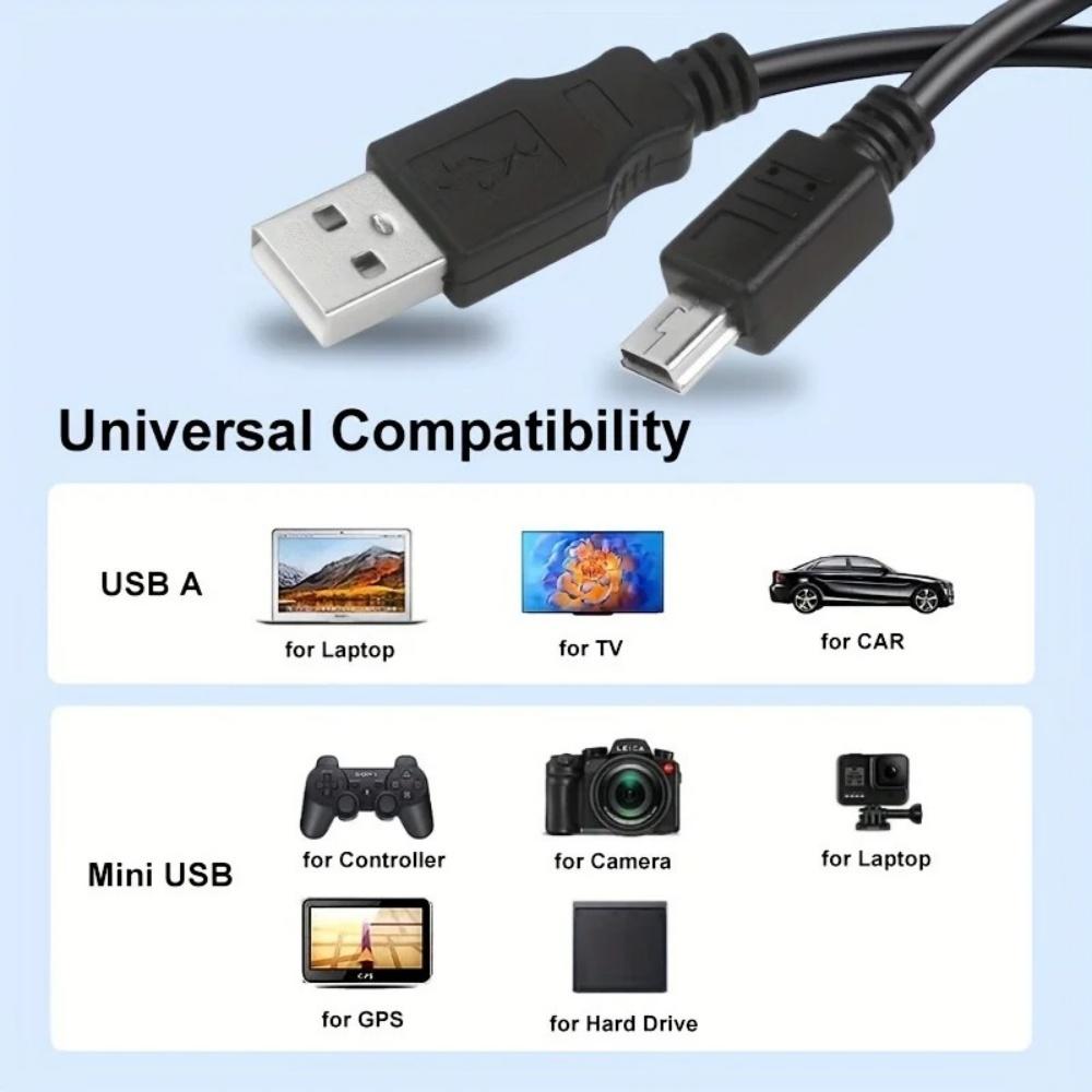 Высокоскоростной мини-USB кабель папа-папа Mini-B 5pin Кабель для быстрой зарядки и передачи данных для MP3-плеера Garmin Nuvi GPS Видеорегистратора Жесткого диска PS3
