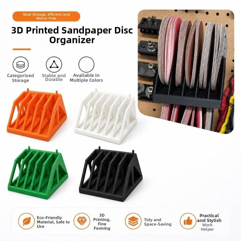 Creative Polishing Tool Organizer 3D Printed Desktop Document Shelf For 5 Inch Sand Paper