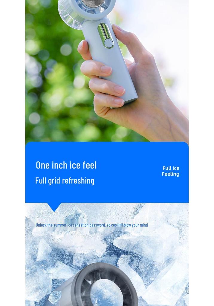 2026 Rechargeable High-Speed Variable-Speed Handheld Cooling Fan with Portable Ice Pack for Outdoor Use