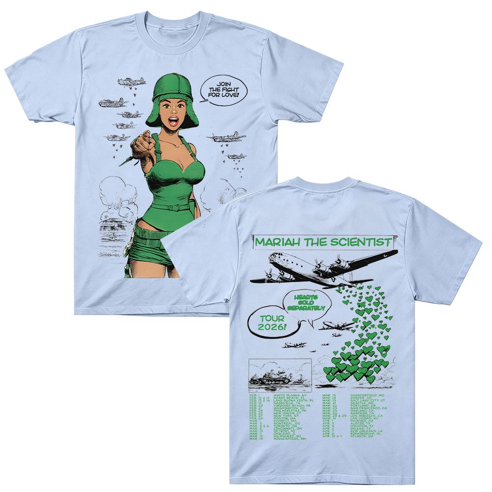 Mariah The Scientist Comic Tour Tee Rapper Star Fashion Cotton Tee Shirt Women Men Short Sleeve T Shirt Round Collar Y2K Clothes