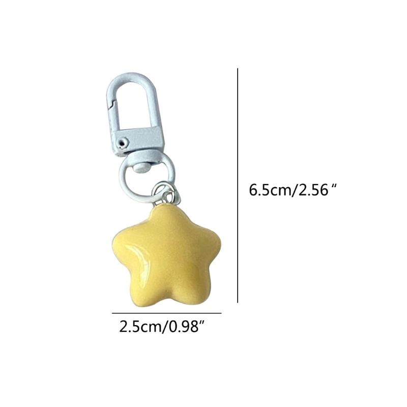 Acrylic Cute Colorful Five-Pointed Star Phone Trinket Female Phone Shell Pendant Accessories Package Decoration Keychain