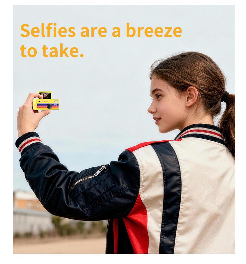 Retro Flip Screen Mini Digital Camera for Kids - Portable and Compact