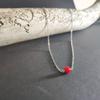 Серебряное колье с кораллом, вес изделия 2,34 гр (2147213)