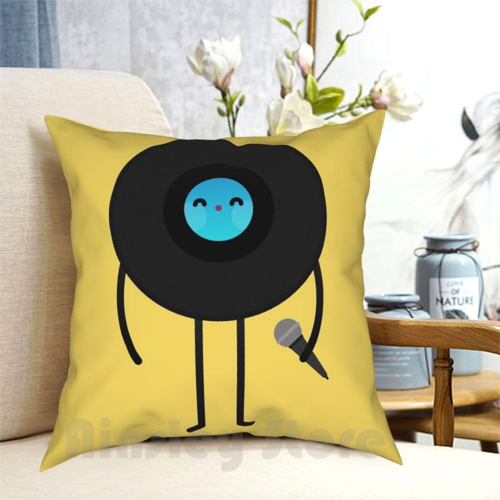 Pop Vinyl Disk Pillow Case Printed Home Soft DIY Pillow Cover Vinyl Disk Pop Music Character Kawaii Vintage s Japan