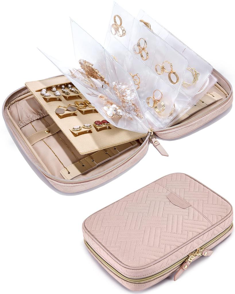Jewelry Travel Organizer Case Transparent Jewelry Storage Book Ring Binder Jewelry Bags Clear Booklet Jewelry Rolls Zipper Bag