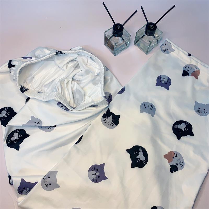 Женские свободные пижамные штаны с мультяшным котом на весну и осень — удобные, воздушные, подходят для дома и улицы.