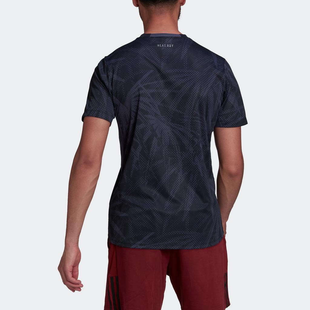 adidas Футболка HiiT Designed For Heat.Rdy Graphics HiiT Print с круглым вырезом и коротким рукавом, мужские топы, темно-серые, темно-синие, HC4265