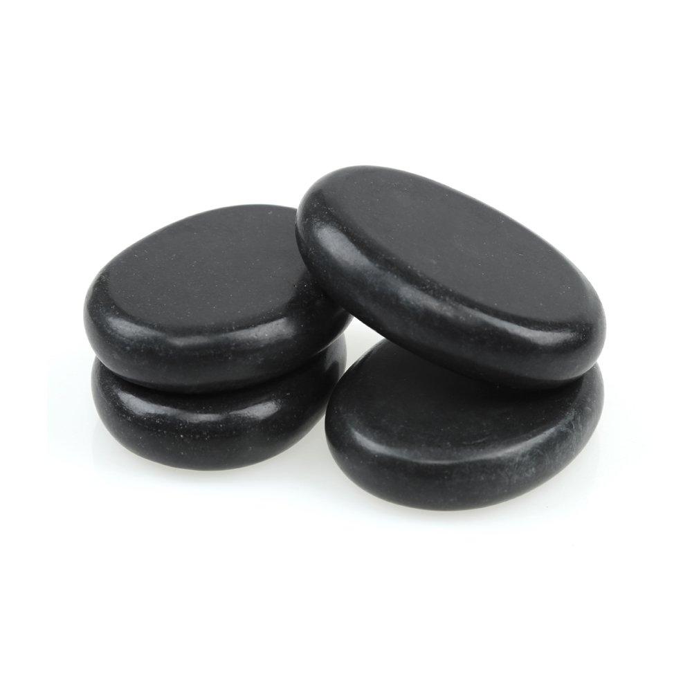 Windfulogo 6 шт. Набор горячих массажных камней Натуральная лава Базальт спа массажные горячие согревающие камни Черный x in 2.36 3.14 (6x8cm)