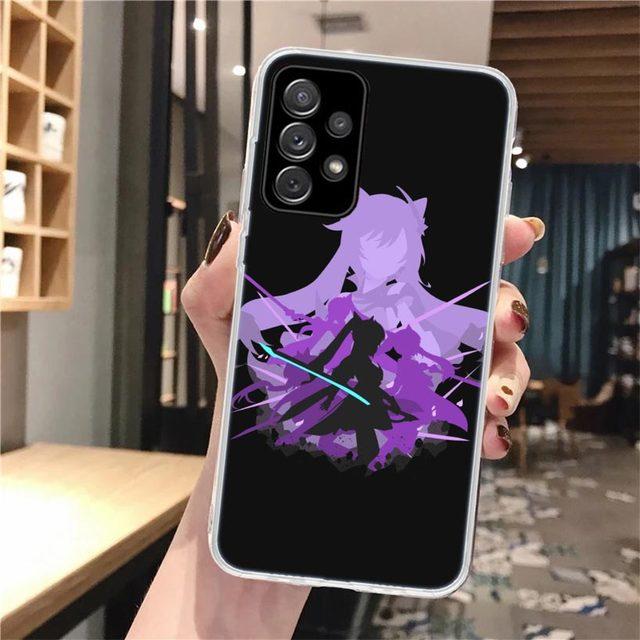 Черный художественный мягкий чехол для телефона Genshin Impact для Samsung Galaxy A52 A53 A12 A13 A22 A23 A32 A33 A72 A73 5g A02s A03s A50s Pattern Co