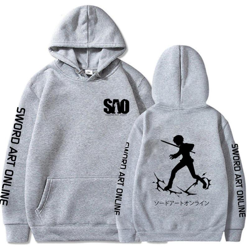 Мастера Меча Онлайн Японская Анимация Мужские Толстовки Мальчики Харадзюку Девочки Хип-Хоп Пуловер Необычный Музыкальный Подарок Свитшот