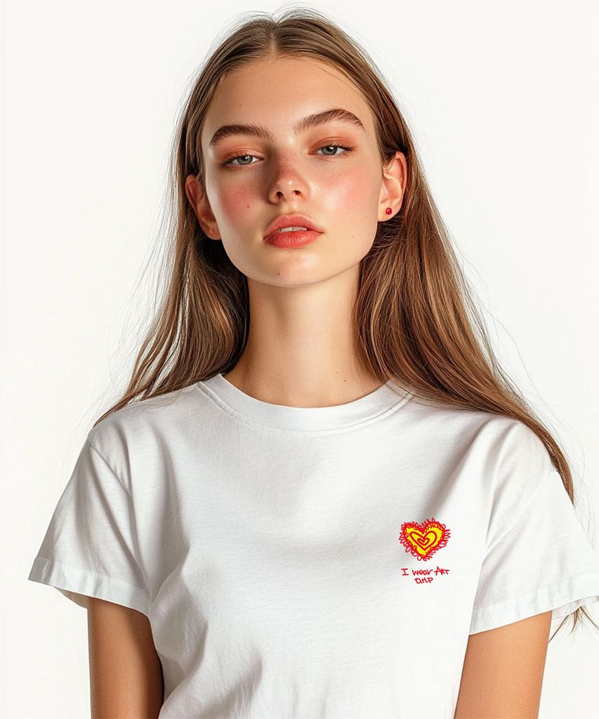 ONEHUNDREDPERCENT FOR WOMAN Ohpxharmonia Heart Fluttering Woman Crop Short Sleeve Tee P