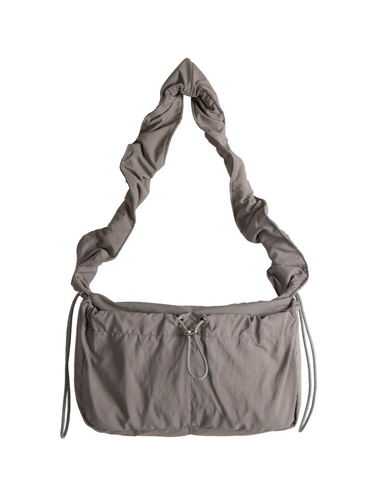 Корейская ретро-плиссированная кружевная сумка Cloud Bag - женская нейлоновая сумка-тоут через плечо с завязкой