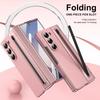 Розовые кожаные чехлы для мобильного телефона Samsung Galaxy Z Fold 8 Ultra Чехол с стилусом Полная защита Чехол для Z Fold 7 со стеклянной пленкой