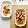 Heat-resistant Ruffled Edge Serving Plate Rectangular Meal Plate Artistic Steamed Fish Plate  Soup