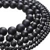Матовые черные стеклянные бусины: Ювелирные аксессуары для изготовления браслетов и ожерелий своими руками