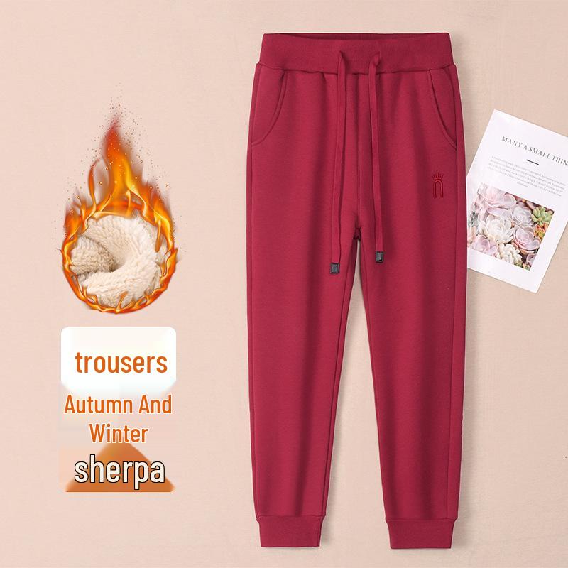 Женские флисовые спортивные штаны GAGN темно-синего цвета: Плотные, Теплые, Свободный крой «фонарик», Высокая талия, Стройнящие, Спортивные брюки с манжетами