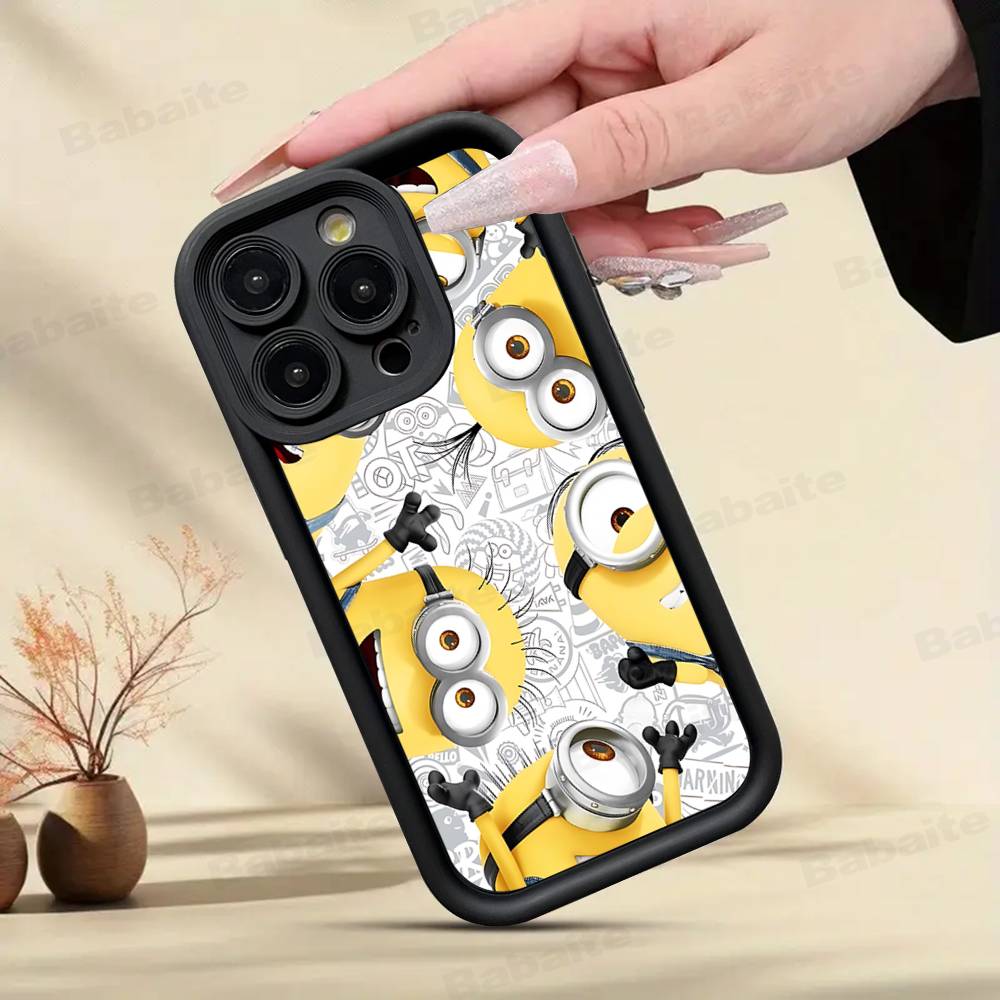 Cartoon Anime Yellow M-Minions Phone Case For IPhone 17 16 15 14 13 12 11 Pro Max Plus Silicone Shockproof Case