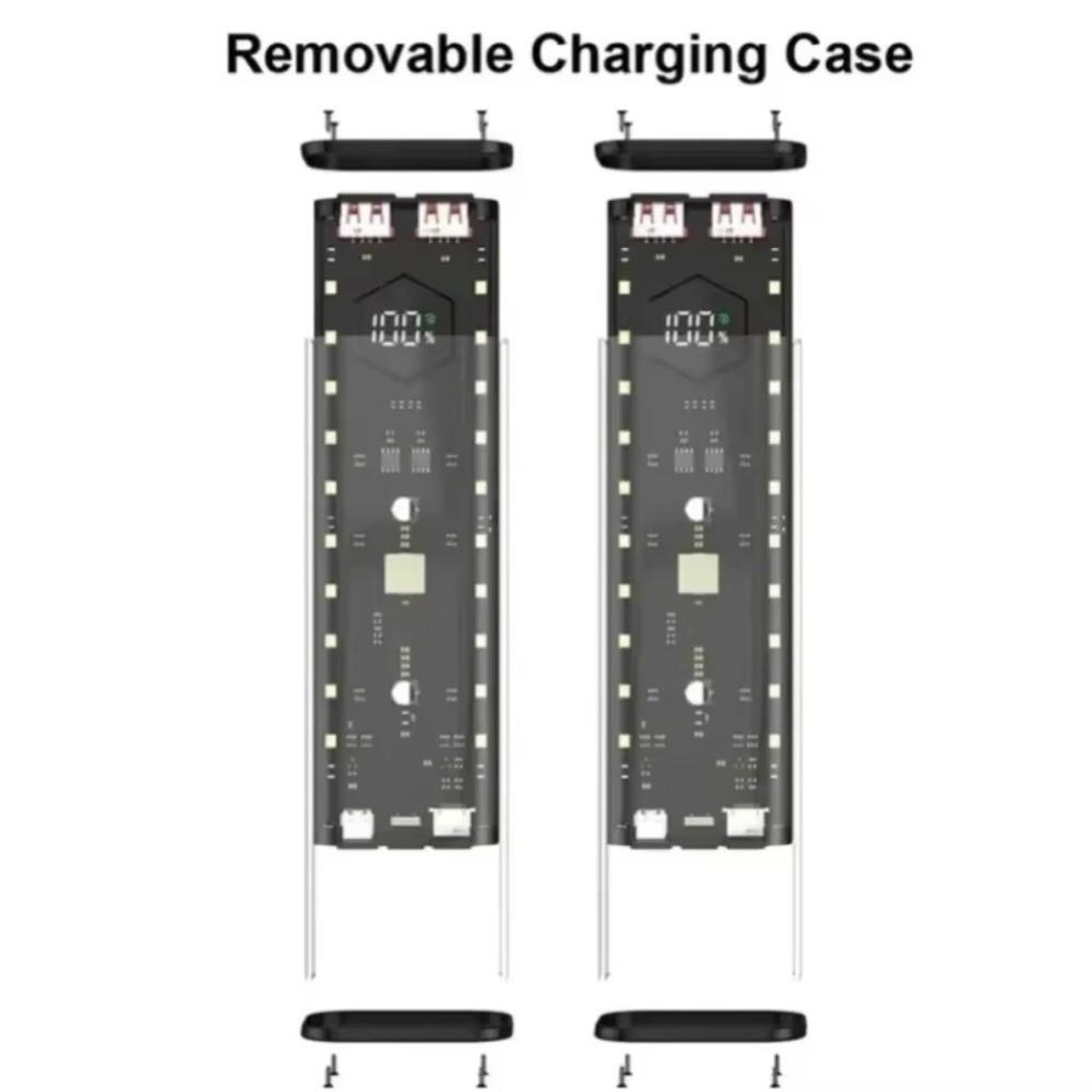 Transparent Power Bank Case Portable Battery Storage Box External Battery Pack DIY Assembly