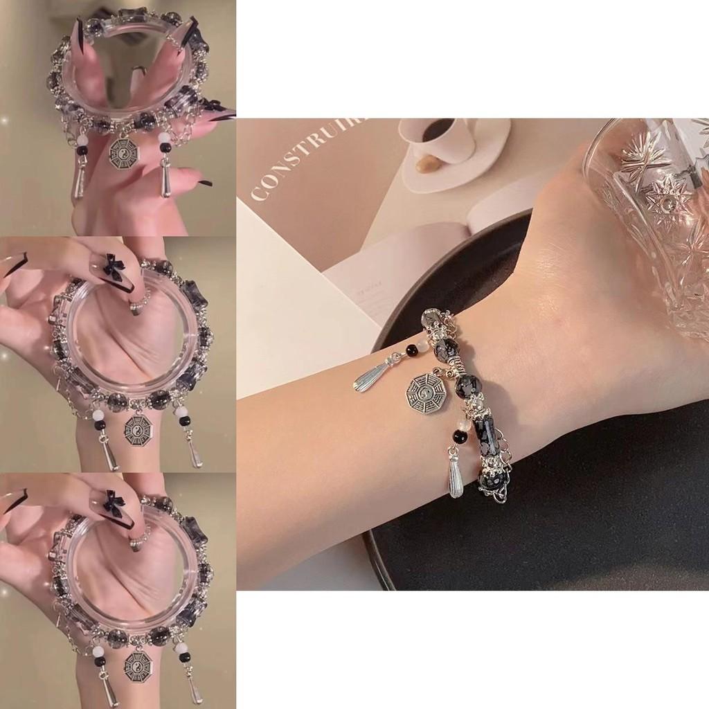 Высококлассный художественный стеклянный браслет Тайцзи Багуа Винтажный шик Ручная работа