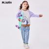 M.Latin Kids' Line Print Color Block Sweatshirt