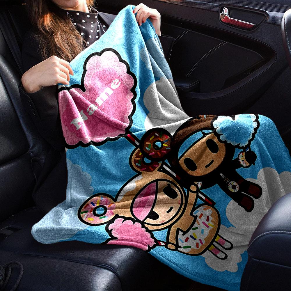 Custom Name tokidoki Theme Printed Blanket - Perfect for Couch, Bed, Travel & Outdoor Use | Machine Washable, Cozy & Durable.