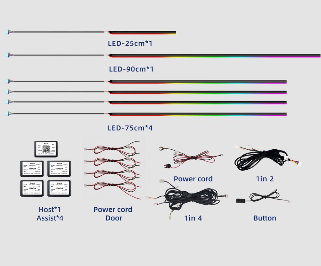 22 в 1/18 в 1/10 RGB Комплект подсветки салона автомобиля Быстрая доставка Симфоническая светодиодная лампа для автомобиля с оптической акриловой полосой для интерьера автомобиля