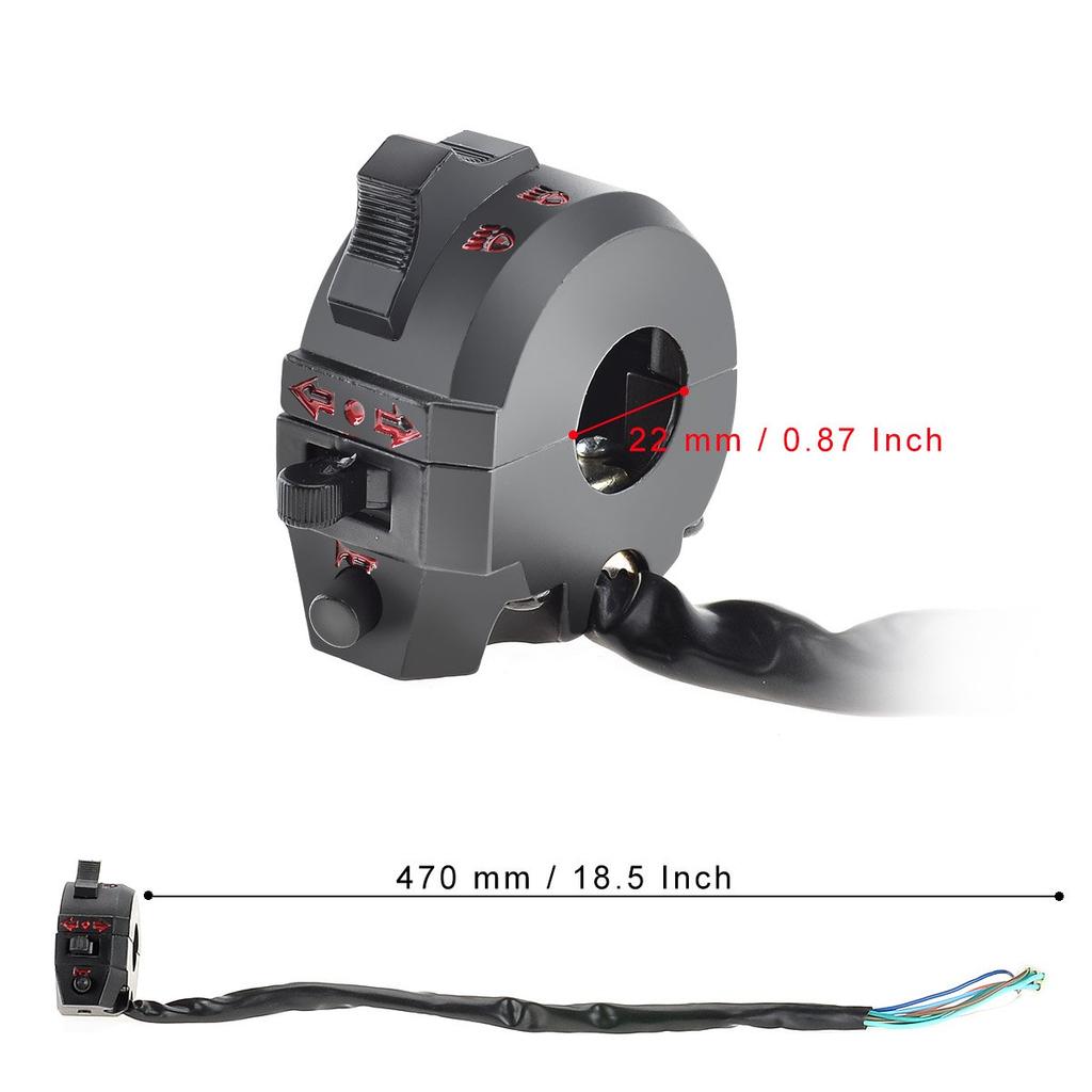 KAWELL Мотоциклетный переключатель Мотоциклетный переключатель указателя поворота Водонепроницаемый переключатель Велосипедный 0,9 дюйма (22 мм)