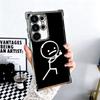 Забавный Человечек-палочка Металлизированный Чехол Для Телефона Для Samsung Galaxy S24 S25 FE S26 Edge S23 Ultra S22 S21 Plus S20 Противоударный Подушка Безопасности C