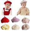 Candy Color Baby Beret Hat for Girls Autumn Winter Knitted Hat Sweet Infant Beanie Cap Fashion Kids Accessories 1-4 Years