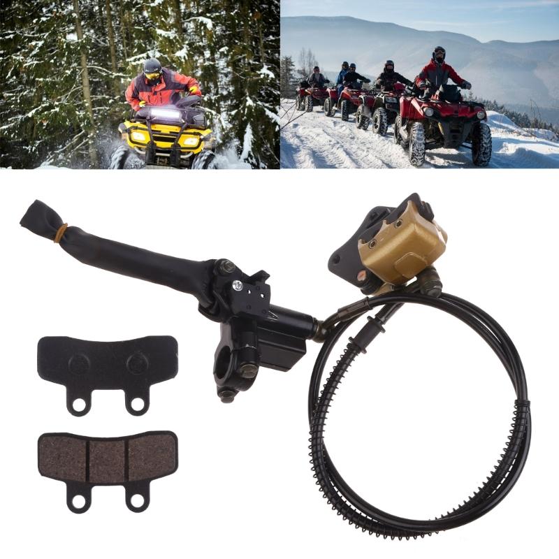 Upgraded Front Disc Brake Masters Cylinder Caliper with Brake Pad Assembly for 50cc 70cc 90cc SSR 110cc 125cc AtomikSSR