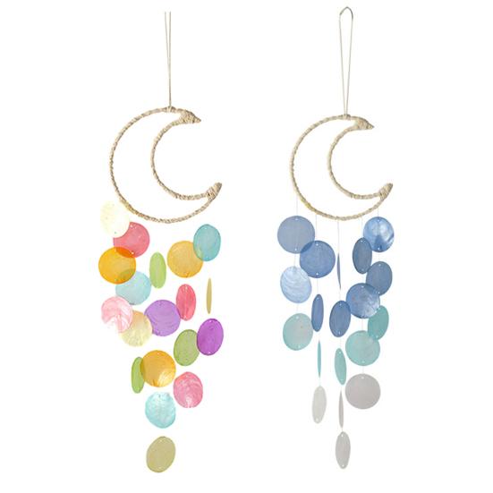 Wind Chime Eye-catching Exquisite Creative Easy Installation Bright-colored Shell Moon Hanging Dream Catcher Home Decor