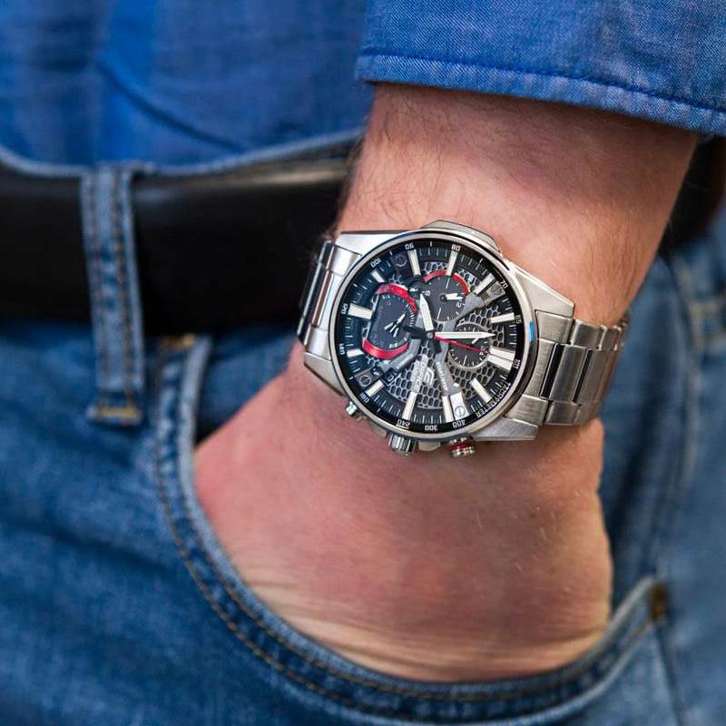 Casio CASIOEDIFICE серия 100м водонепроницаемые кварцевый механизм стальной ремешок японские и корейские часы мужские часы черный циферблат EQB-1200D-1A