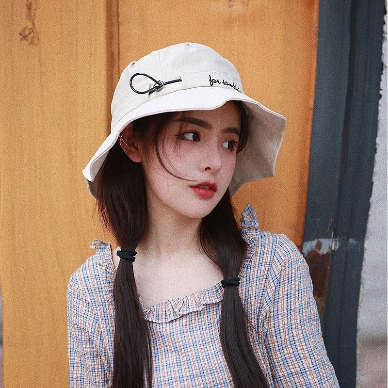 Шляпа женская корейская версия модная шляпа-ведро модная шляпа с оборками по краю от солнца японская милая универсальная шляпа от солнца