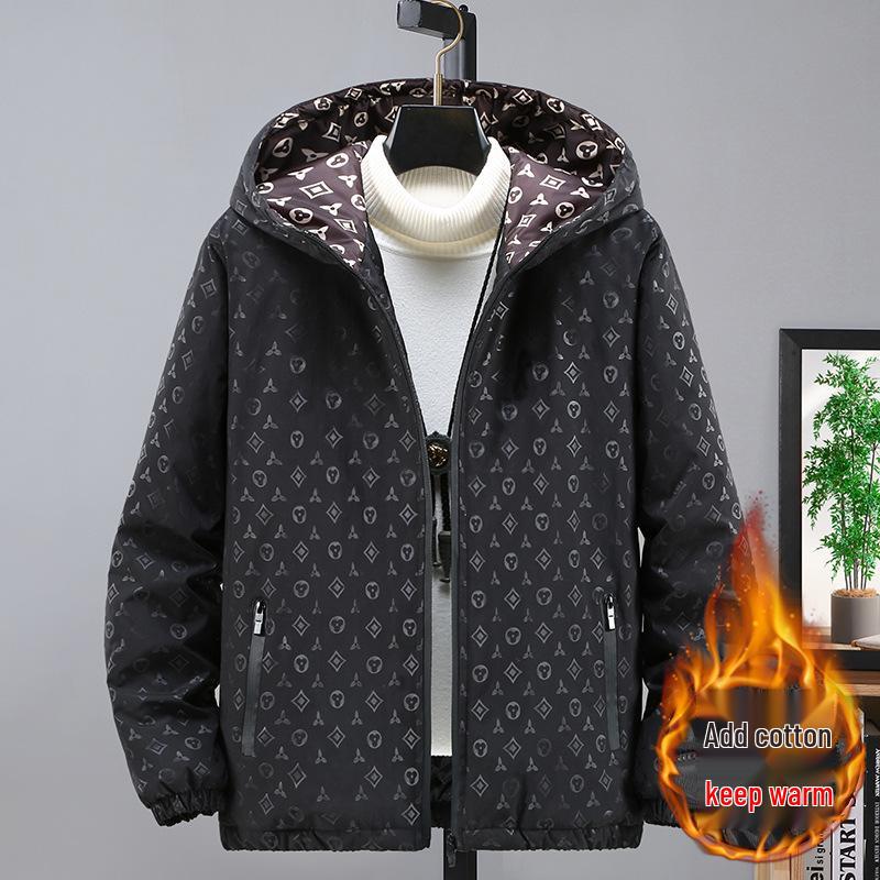 Европейская модная мужская клетчатая жаккардовая куртка с воротником-стойкой - Весенне-осенний повседневный топ в корейском стиле