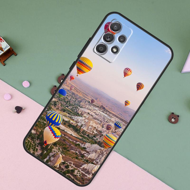 Hot Air Balloon Travel Mountain For Samsung Galaxy A26 A56 A36 A16 A22 A32 A52 A54 A14 A55 A35 A15 A53 A33 A13 A05 A06 Case