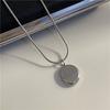 Ожерелья с маленькой круглой подвеской из титановой стали, минималистичная цепочка для ключиц, ожерелье с буквой, для девушек