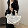 Yogodlns Solid Color Shoulder Messenger Bags Large Capacity Lightweight Quilted Totes Down Cotton Padded Puffy Handbags for Women